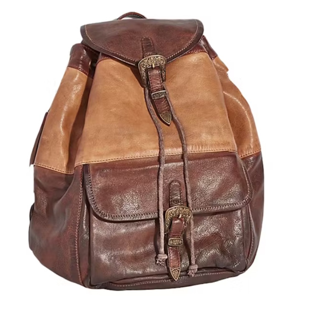 Free People Brown and Tan Leather Backpack - Picture 2 of 9